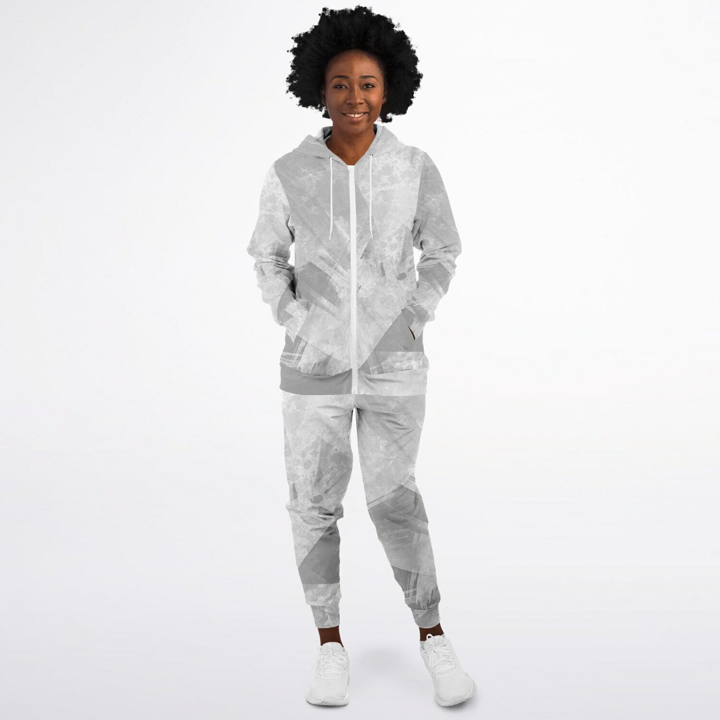 Adult All Over Print Fashion Zipped Hoodie & Jogger set