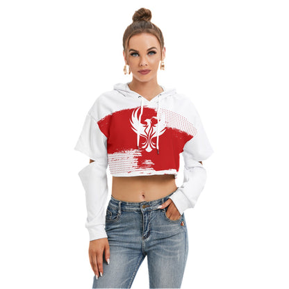 Fynix Studios Women's All Over Print Edgy Cropped Fleece Hoodie