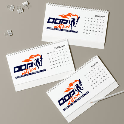 Oop Nation Desk Calendar (2024 grid)