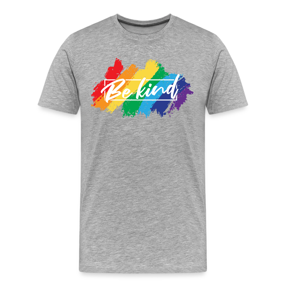 GU 'Be Kind' 🌈❤️ Pride Month Men’s Organic T-Shirt - heather gray