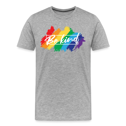 GU 'Be Kind' 🌈❤️ Pride Month Men’s Organic T-Shirt - heather gray