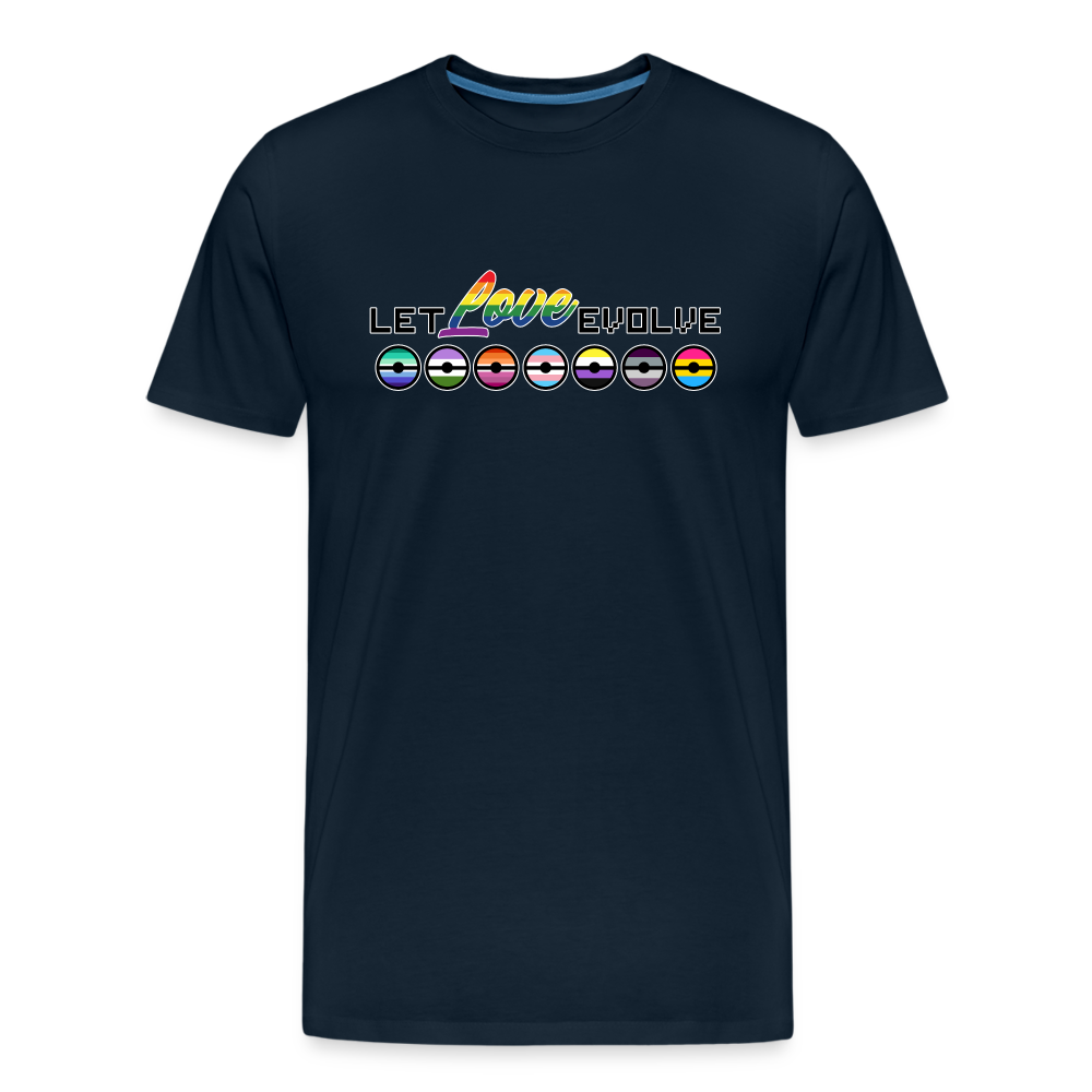 GU 'Let Love Evolve' 🌈❤️ Pride Month Men’s Organic T-Shirt - deep navy