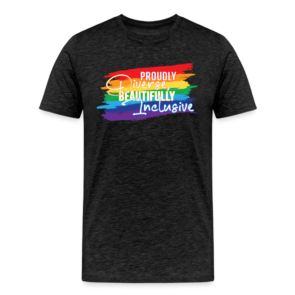 GU 'Diverse And Inclusive' 🌈❤️ Pride Month Men’s Organic T-Shirt - charcoal grey