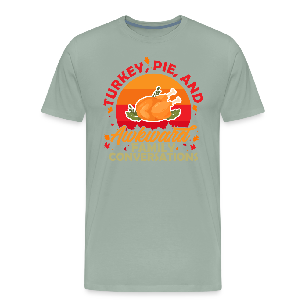 Adult GU 'Turkey and Pie' Premium T-Shirt - steel green