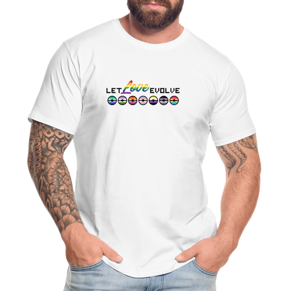 GU 'Let Love Evolve' 🌈❤️ Pride Month Men’s Organic T-Shirt - white