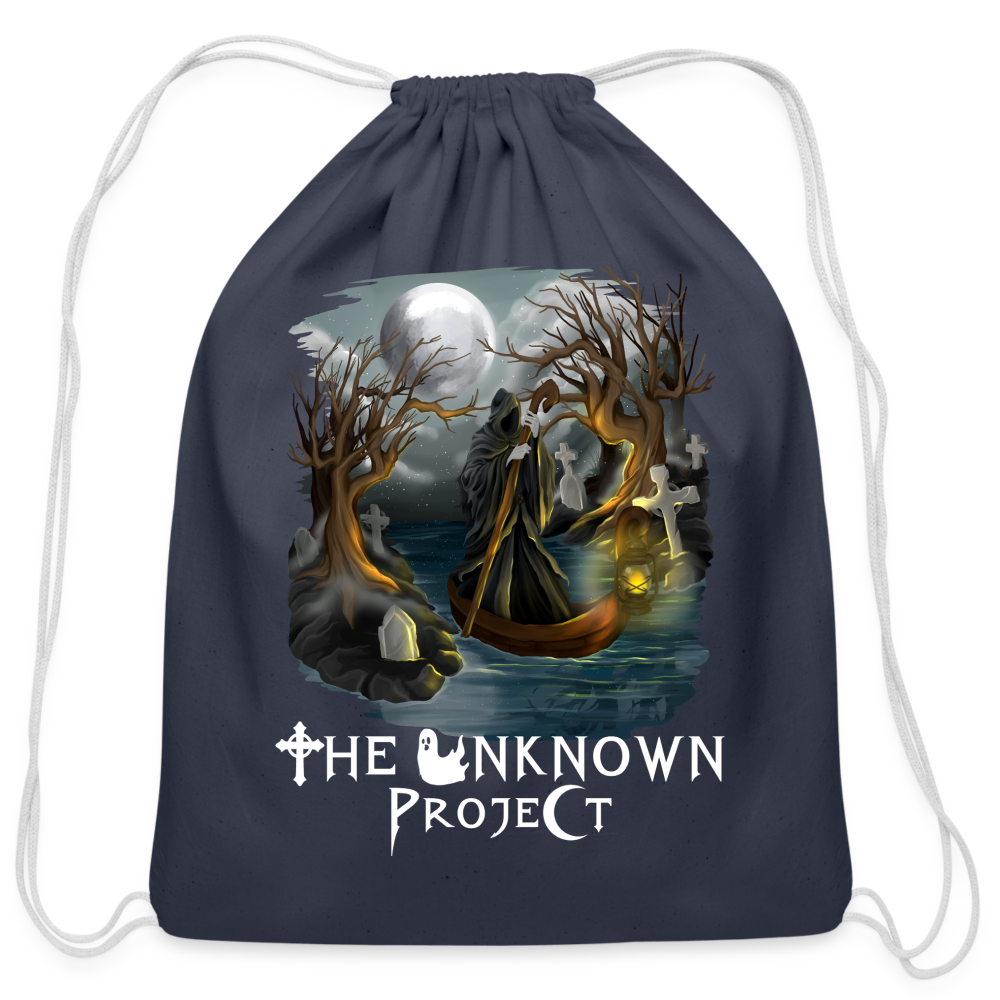 'The Unknown Project' Cotton Drawstring Bag - navy