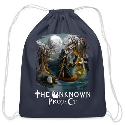 'The Unknown Project' Cotton Drawstring Bag - navy