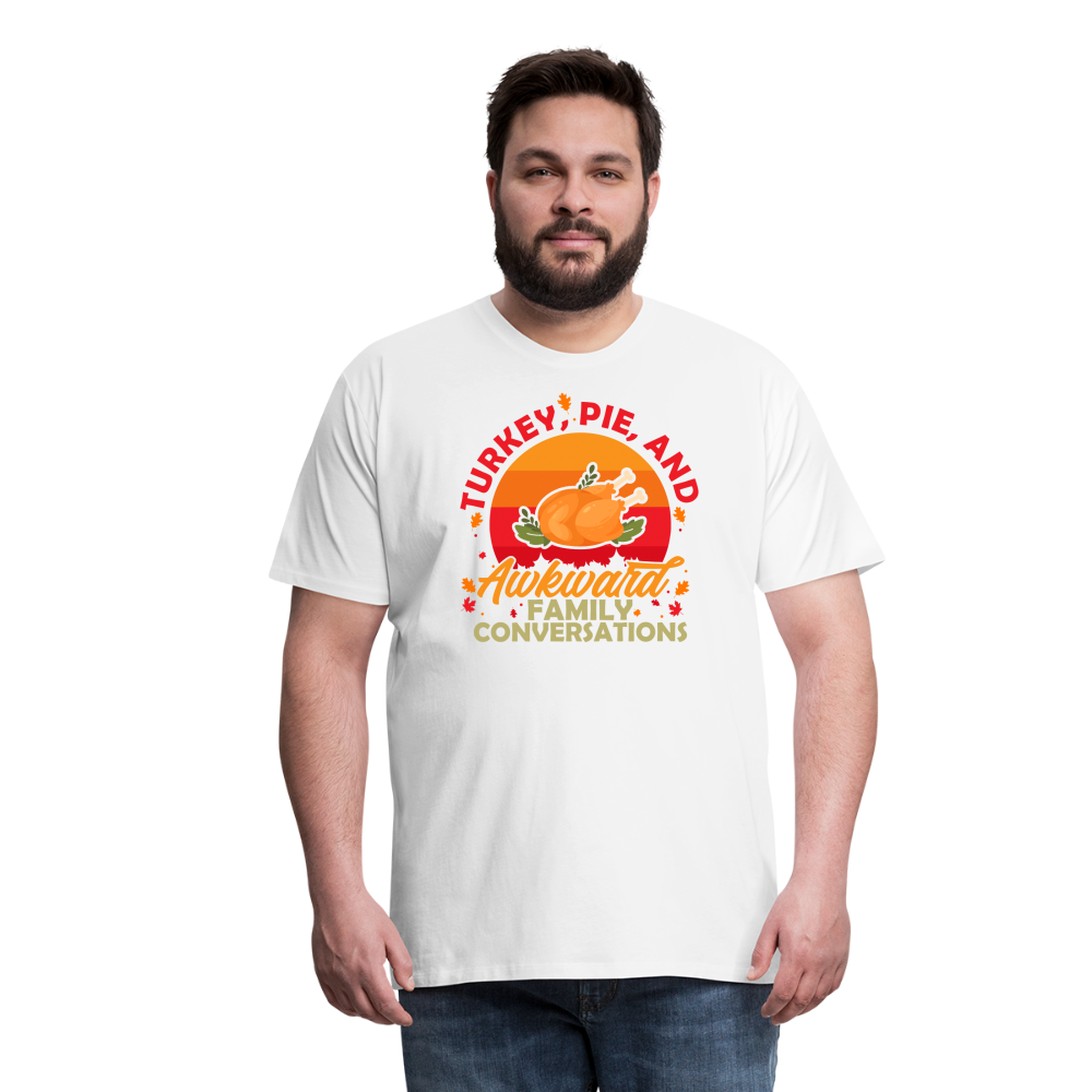 Adult GU 'Turkey and Pie' Premium T-Shirt - white