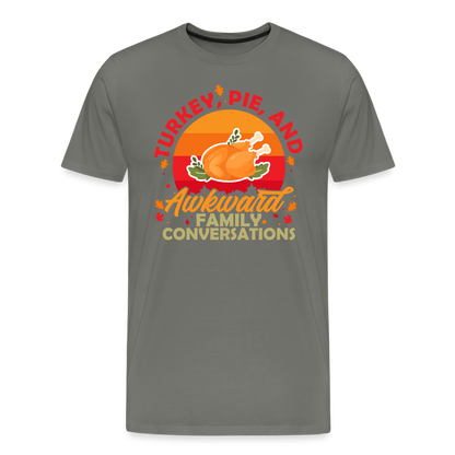 Adult GU 'Turkey and Pie' Premium T-Shirt - asphalt gray