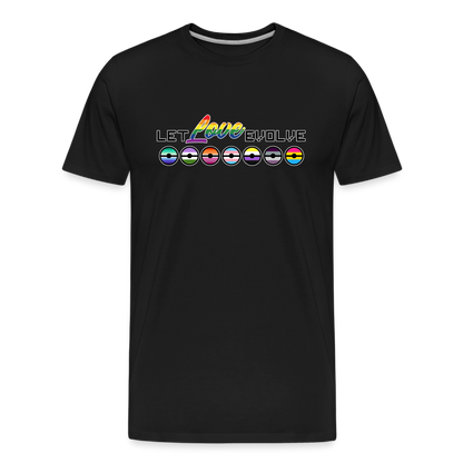 GU 'Let Love Evolve' 🌈❤️ Pride Month Men’s Organic T-Shirt - black