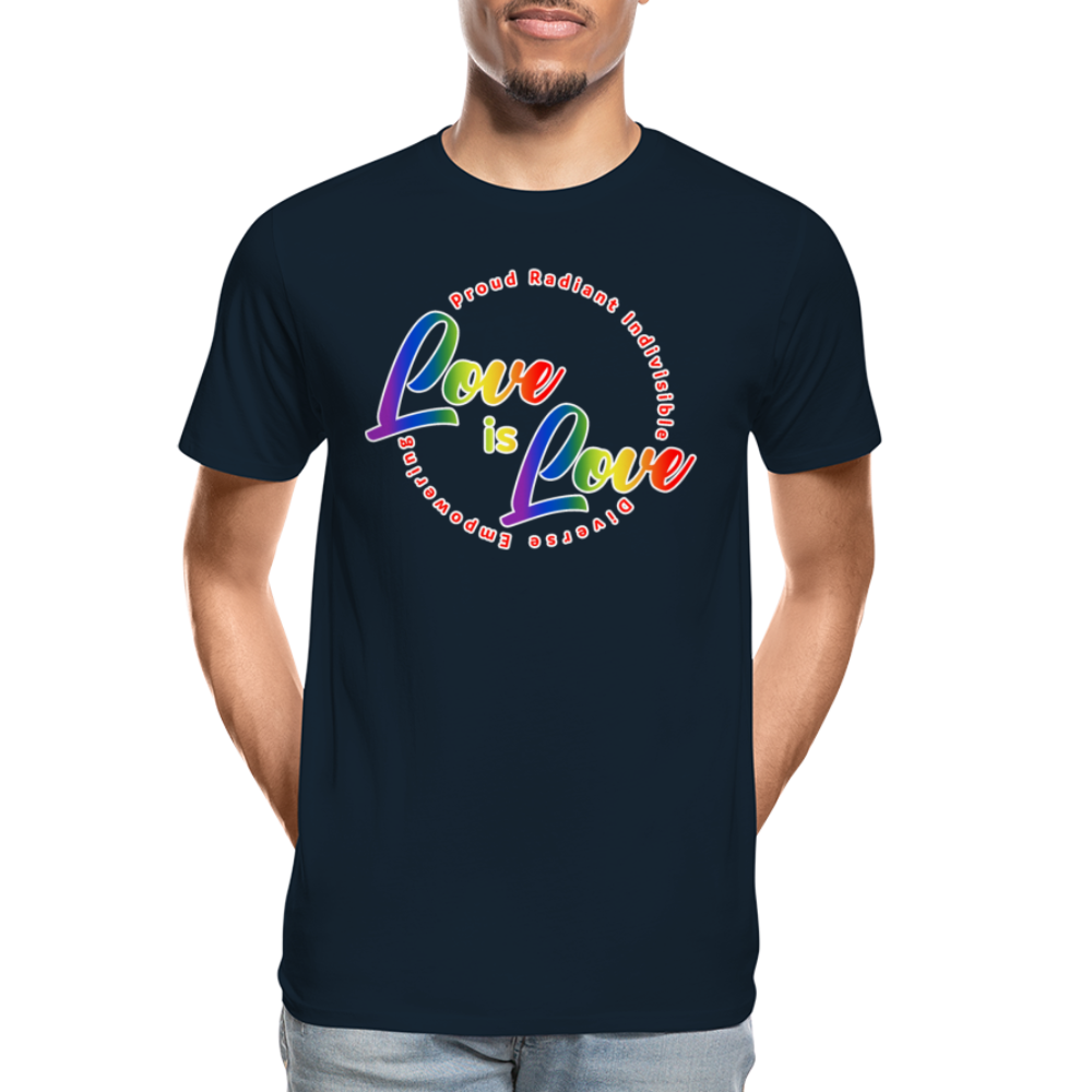 GU 'Love is Love' 🌈❤️ Pride Month Men’s Organic T-Shirt - deep navy