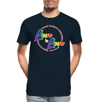 GU 'Love is Love' 🌈❤️ Pride Month Men’s Organic T-Shirt - deep navy