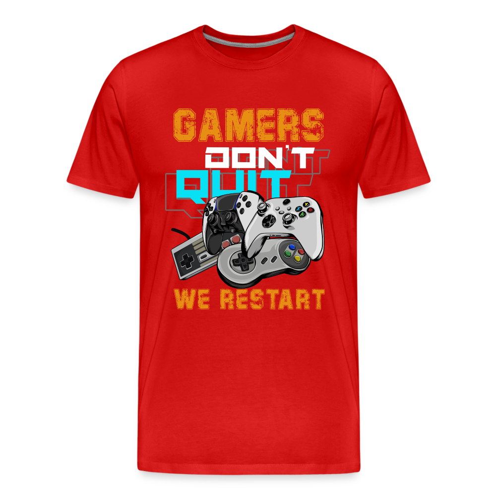 GU 'Gamers Don't Quit' Men’s Premium Organic T-Shirt - red