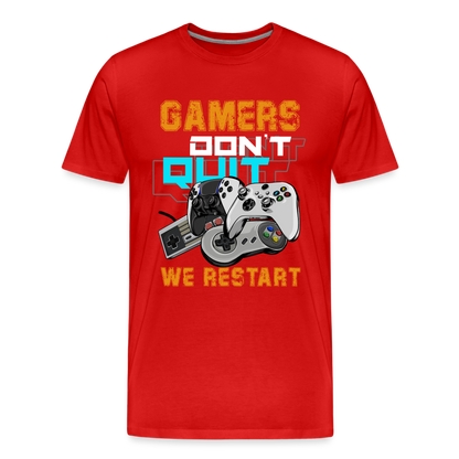 GU 'Gamers Don't Quit' Men’s Premium Organic T-Shirt - red