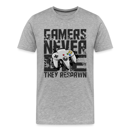 GU 'Gamers Never Die' Men’s Premium Organic T-Shirt  - N641 - heather gray