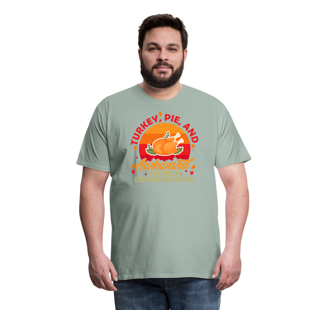 Adult GU 'Turkey and Pie' Premium T-Shirt - steel green