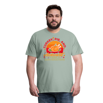 Adult GU 'Turkey and Pie' Premium T-Shirt - steel green