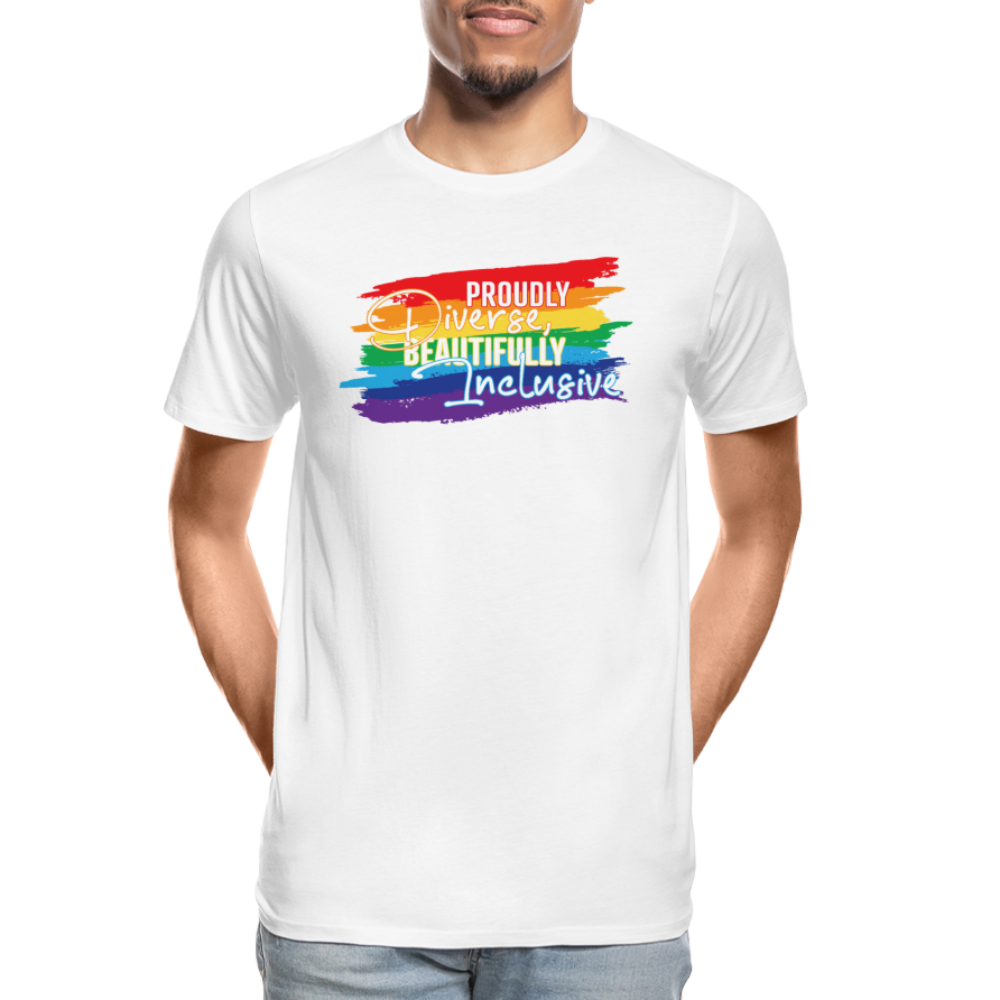 GU 'Diverse And Inclusive' 🌈❤️ Pride Month Men’s Organic T-Shirt - white