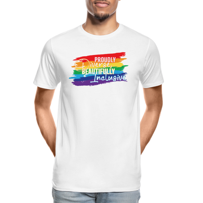 GU 'Diverse And Inclusive' 🌈❤️ Pride Month Men’s Organic T-Shirt - white