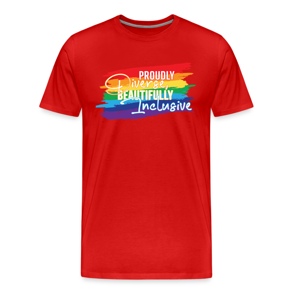 GU 'Diverse And Inclusive' 🌈❤️ Pride Month Men’s Organic T-Shirt - red