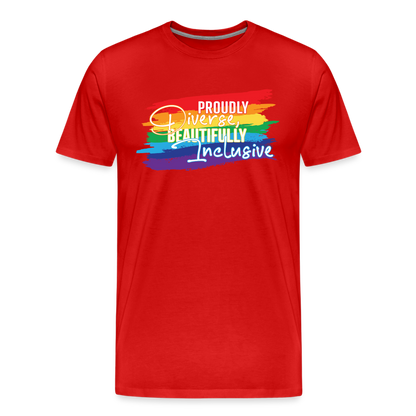 GU 'Diverse And Inclusive' 🌈❤️ Pride Month Men’s Organic T-Shirt - red