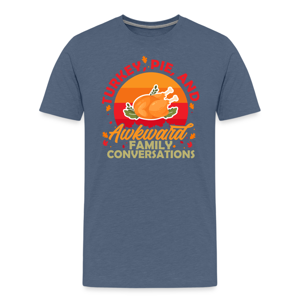 Adult GU 'Turkey and Pie' Premium T-Shirt - heather blue