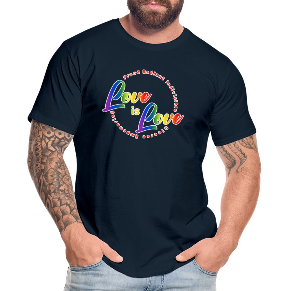 GU 'Love is Love' 🌈❤️ Pride Month Men’s Organic T-Shirt - deep navy