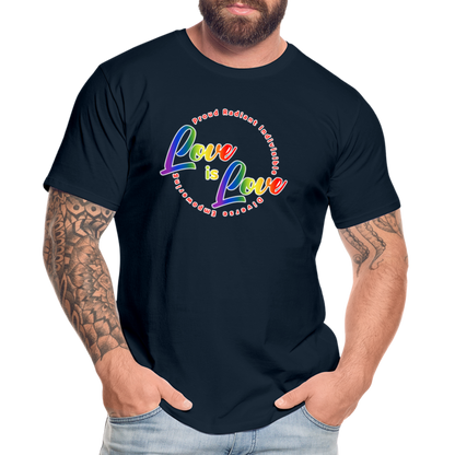 GU 'Love is Love' 🌈❤️ Pride Month Men’s Organic T-Shirt - deep navy