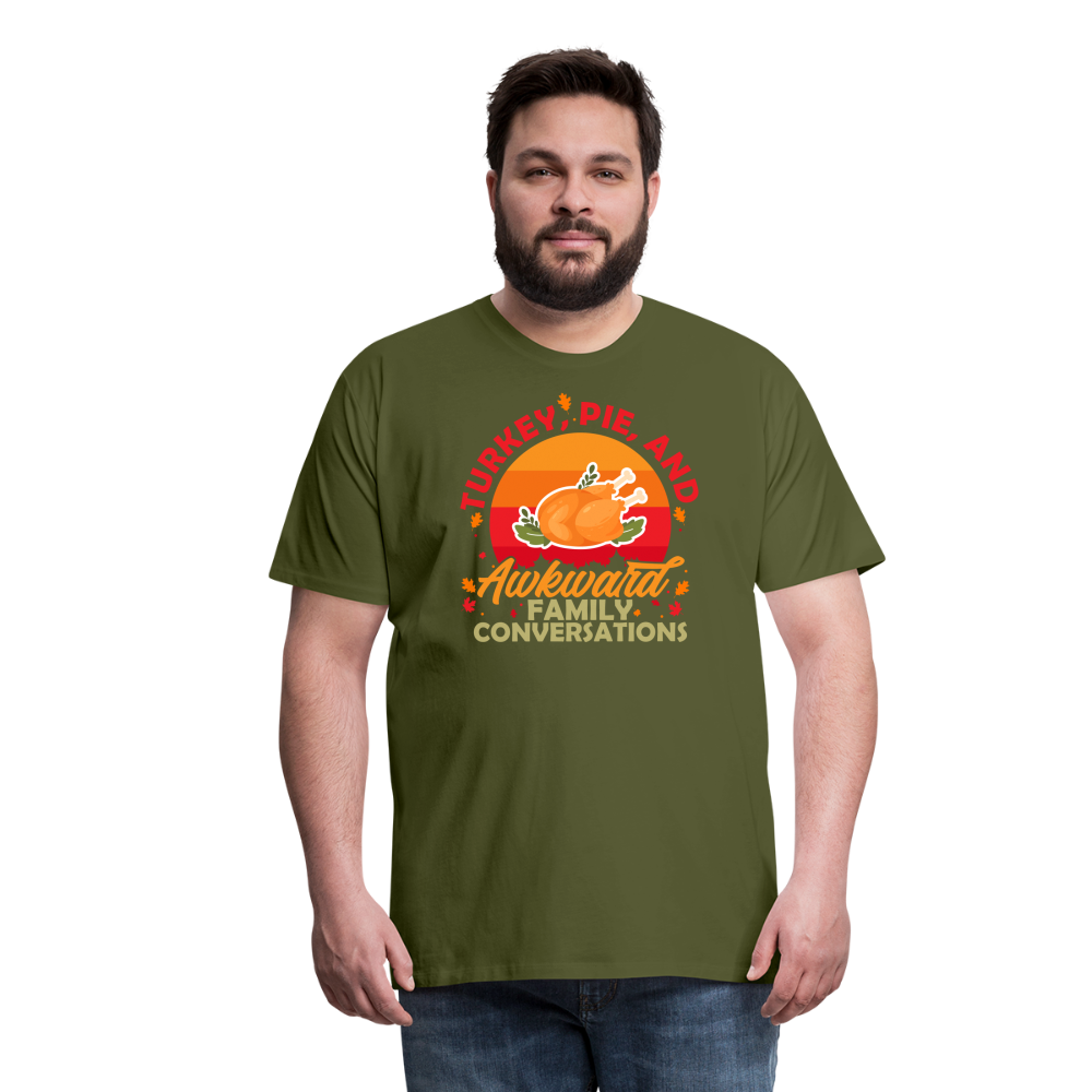 Adult GU 'Turkey and Pie' Premium T-Shirt - olive green