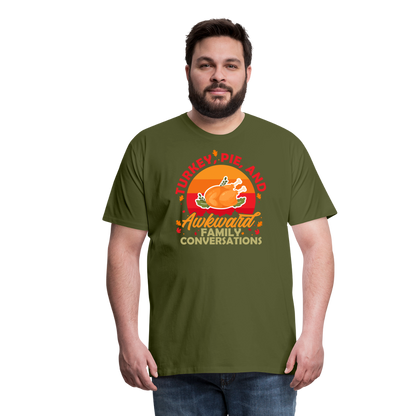 Adult GU 'Turkey and Pie' Premium T-Shirt - olive green