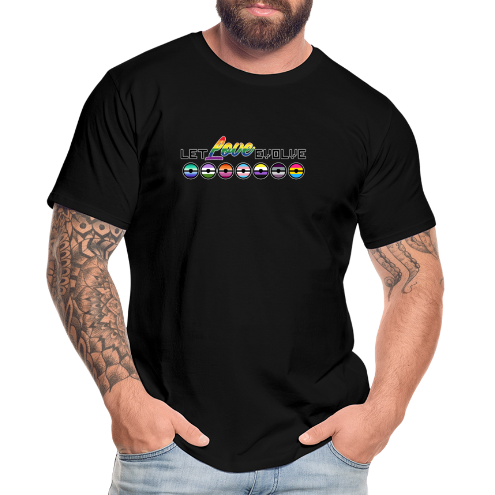 GU 'Let Love Evolve' 🌈❤️ Pride Month Men’s Organic T-Shirt - black