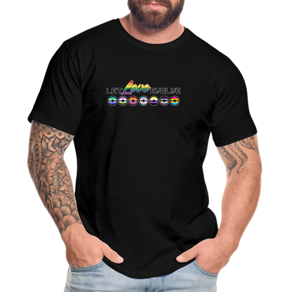 GU 'Let Love Evolve' 🌈❤️ Pride Month Men’s Organic T-Shirt - black