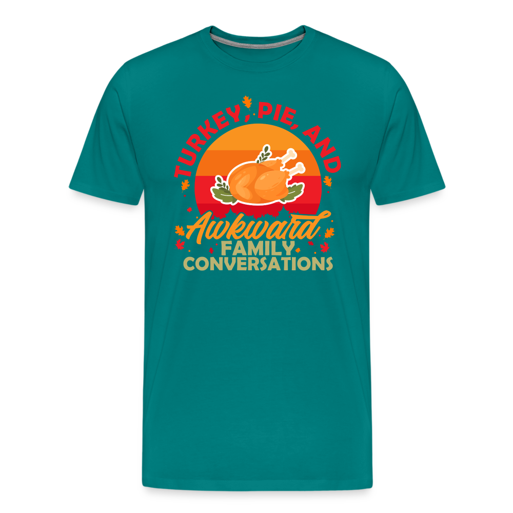 Adult GU 'Turkey and Pie' Premium T-Shirt - teal