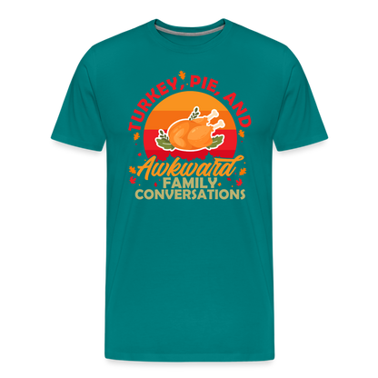 Adult GU 'Turkey and Pie' Premium T-Shirt - teal