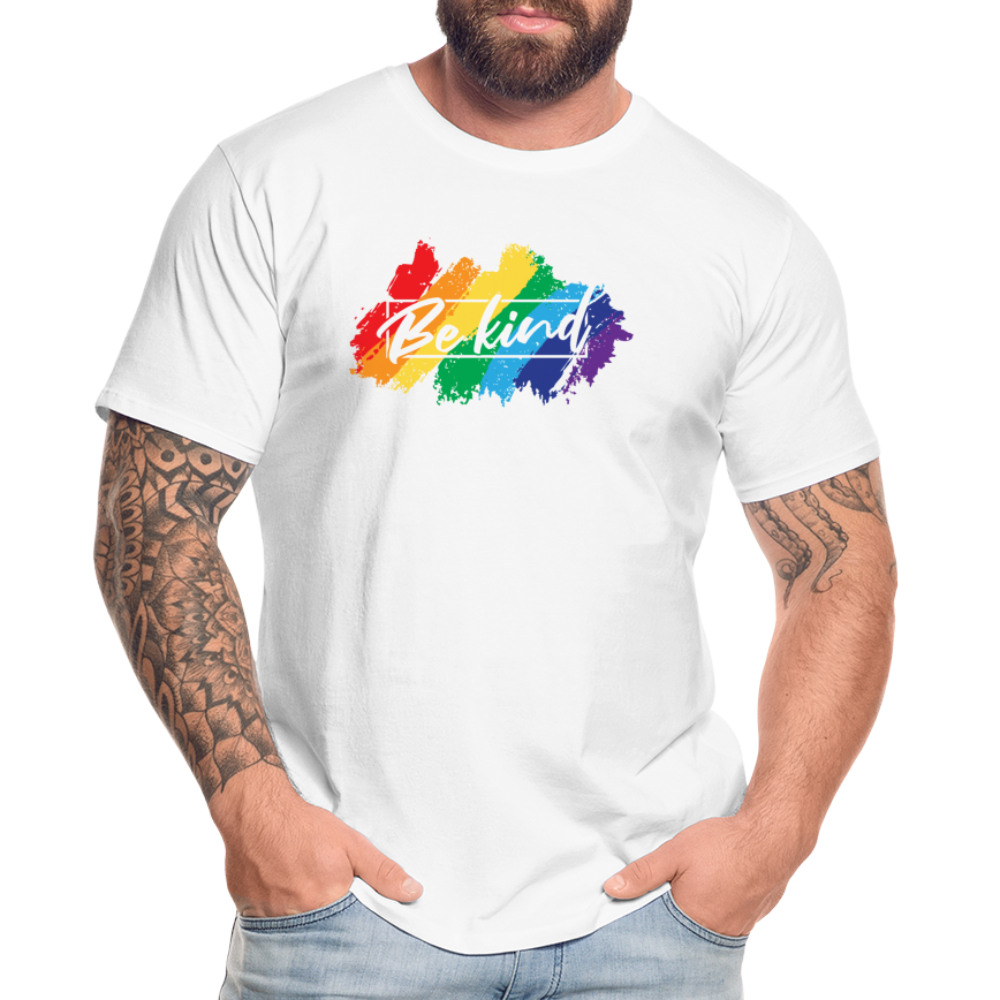 GU 'Be Kind' 🌈❤️ Pride Month Men’s Organic T-Shirt - white