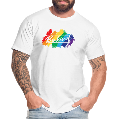 GU 'Be Kind' 🌈❤️ Pride Month Men’s Organic T-Shirt - white