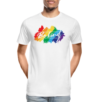 GU 'Be Kind' 🌈❤️ Pride Month Men’s Organic T-Shirt - white