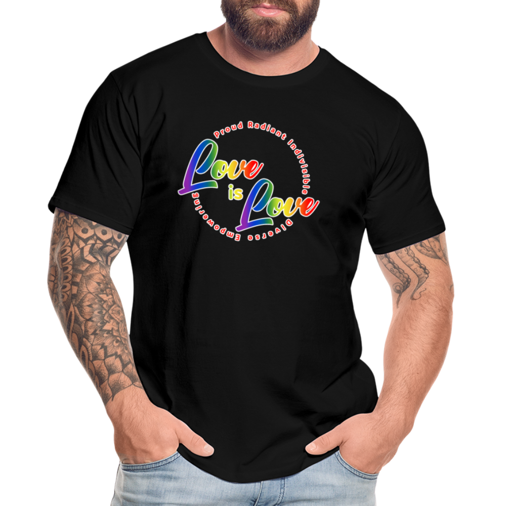 GU 'Love is Love' 🌈❤️ Pride Month Men’s Organic T-Shirt - black