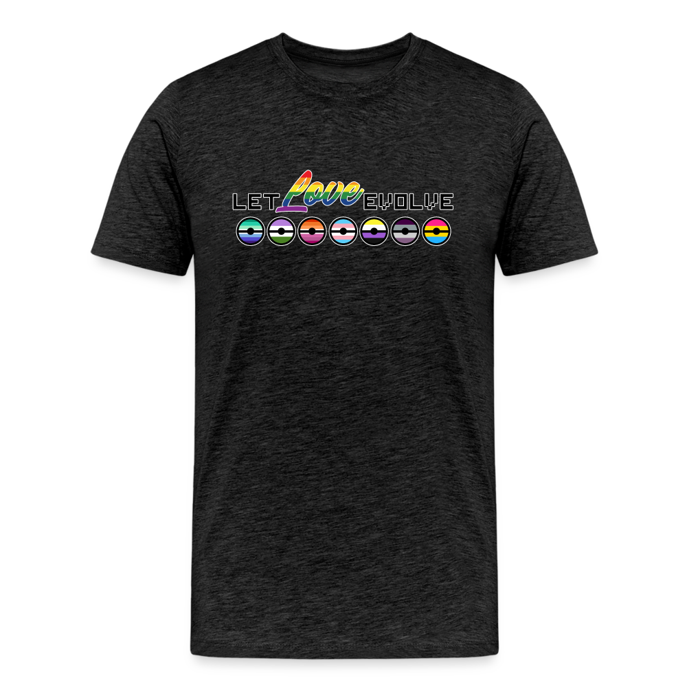 GU 'Let Love Evolve' 🌈❤️ Pride Month Men’s Organic T-Shirt - charcoal grey