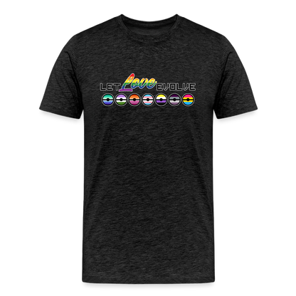 GU 'Let Love Evolve' 🌈❤️ Pride Month Men’s Organic T-Shirt - charcoal grey