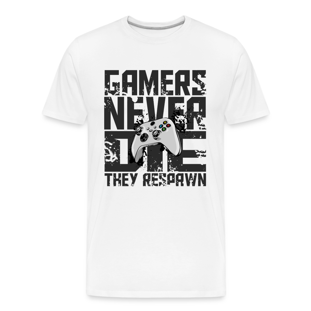 GU 'Gamers Never Die' Men’s Premium Organic T-Shirt - XBOX - white