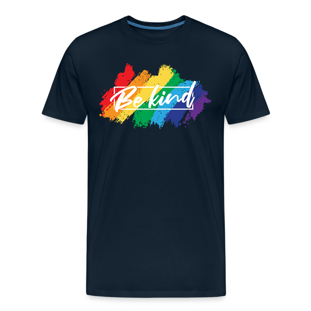 GU 'Be Kind' 🌈❤️ Pride Month Men’s Organic T-Shirt - deep navy