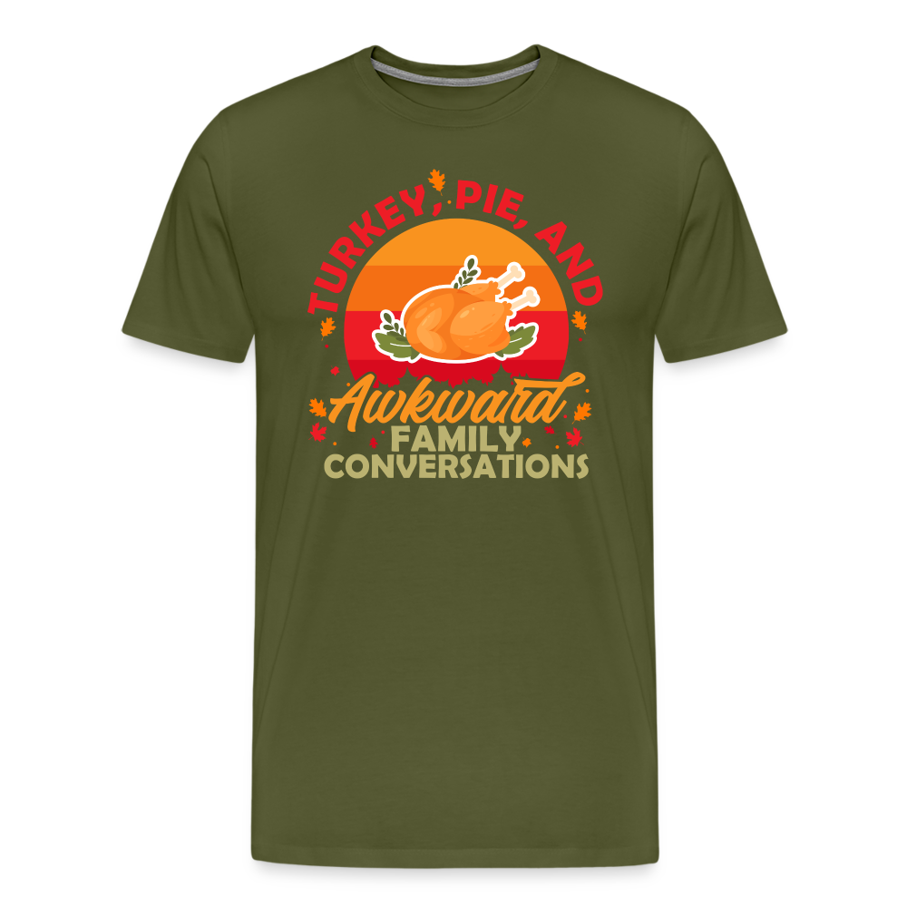 Adult GU 'Turkey and Pie' Premium T-Shirt - olive green