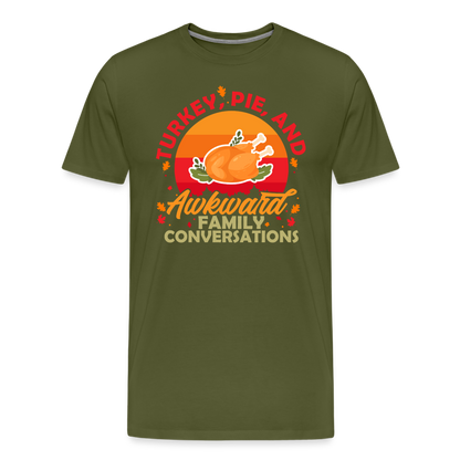 Adult GU 'Turkey and Pie' Premium T-Shirt - olive green