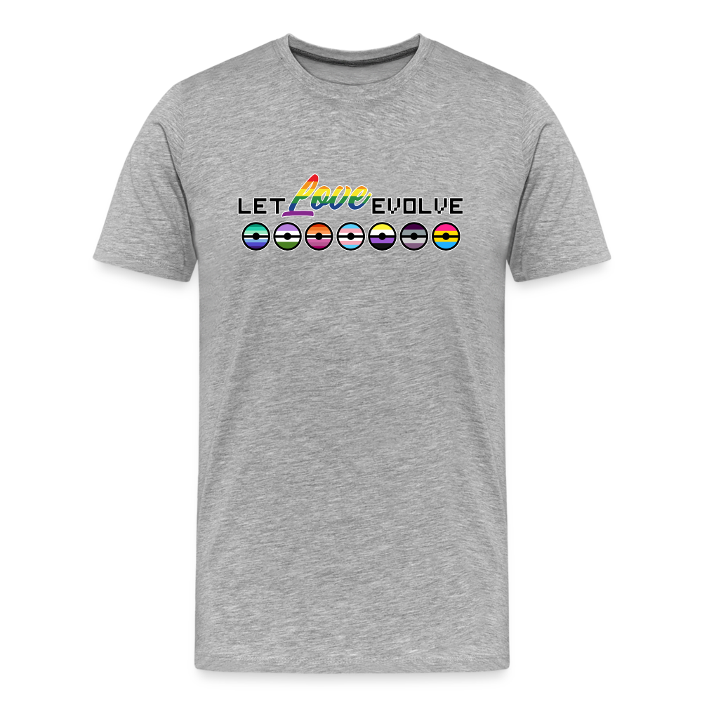 GU 'Let Love Evolve' 🌈❤️ Pride Month Men’s Organic T-Shirt - heather gray