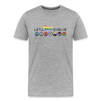 GU 'Let Love Evolve' 🌈❤️ Pride Month Men’s Organic T-Shirt - heather gray