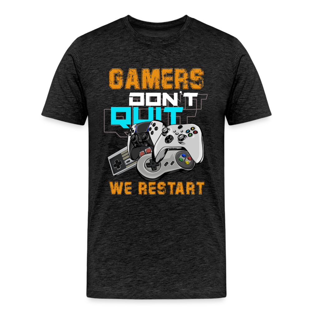 GU 'Gamers Don't Quit' Men’s Premium Organic T-Shirt - charcoal grey