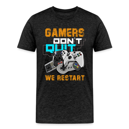 GU 'Gamers Don't Quit' Men’s Premium Organic T-Shirt - charcoal grey