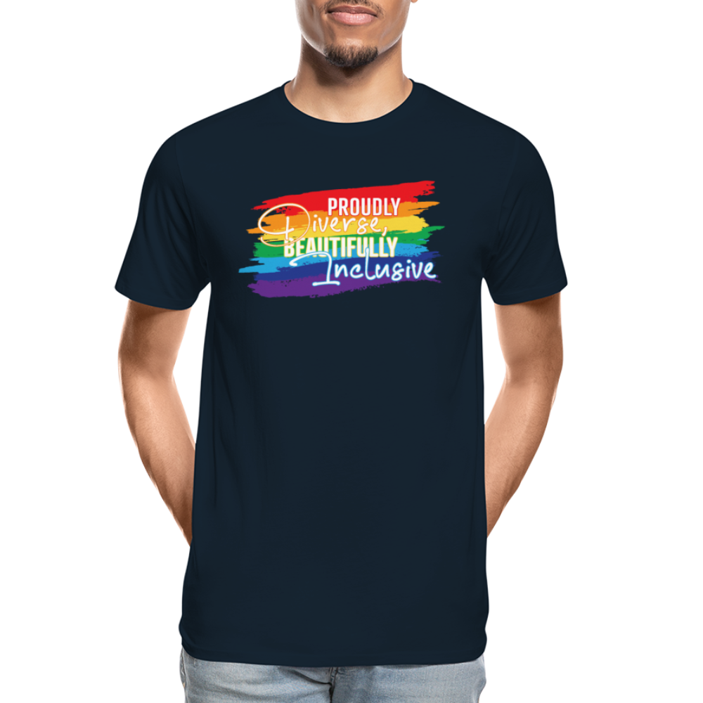 GU 'Diverse And Inclusive' 🌈❤️ Pride Month Men’s Organic T-Shirt - deep navy