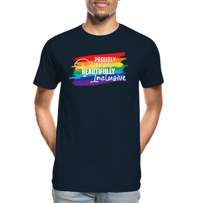 GU 'Diverse And Inclusive' 🌈❤️ Pride Month Men’s Organic T-Shirt - deep navy